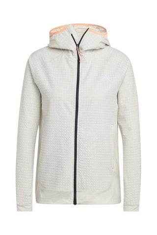 Veste de running à capuche X-City Softshell - Ecru