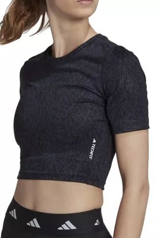 Crop top d’entrainement Techfit Digital - Bleu marine - Adidas