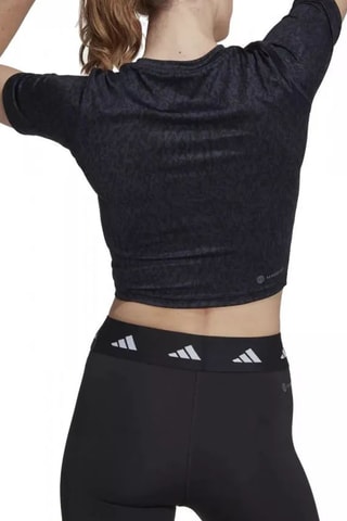 Crop top d’entrainement Techfit Digital - Bleu marine - Adidas
