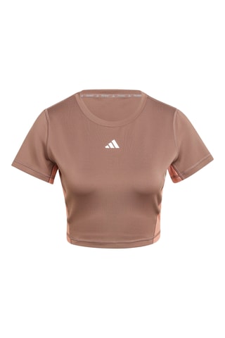 Crop top d’entrainement Techfit Colourblock - Marron - Adidas
