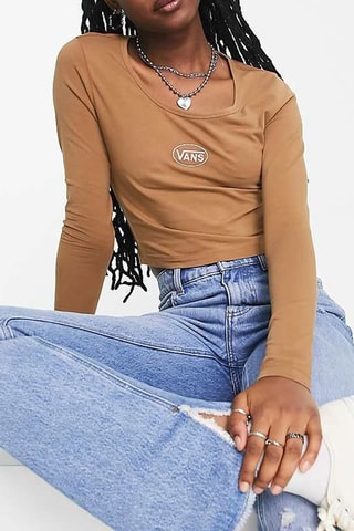 T-shirt cropped Asos - Marron - Vans