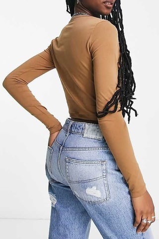 T-shirt cropped Asos - Marron - Vans