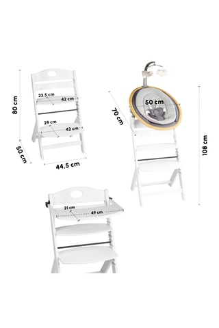 Chaise haute Family Pro avec harnais et adaptateur - Jusqu'à  75 kg