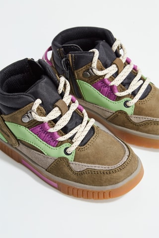 Baskets montantes en cuir Oslo Hiker - Kaki