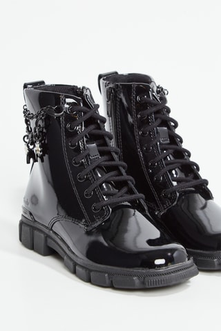 Bottines en cuir verni Evyn Charm - Noir