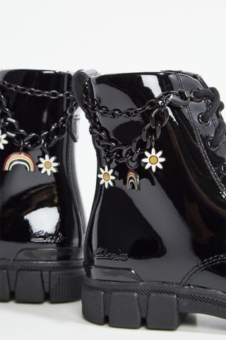 Bottines en cuir verni Evyn Charm - Noir