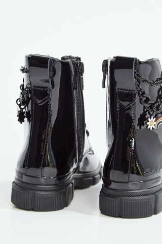 Bottines en cuir verni Evyn Charm - Noir