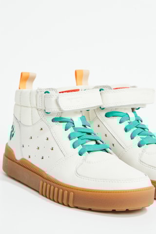 Baskets montantes en cuir Somerset Hi x Stranger Things - Ecru