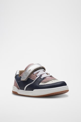 Baskets en cuir Fawn Craft - Vieux rose et bleu marine