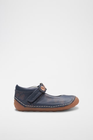 Babies en cuir Tiny Flora - Bleu marine