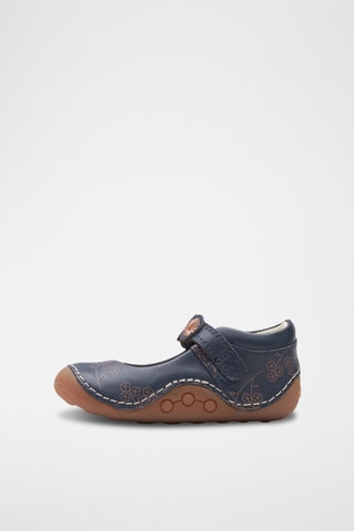 Babies en cuir Tiny Flora - Bleu marine