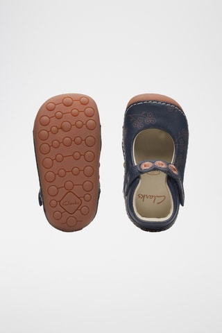 Babies en cuir Tiny Flora - Bleu marine