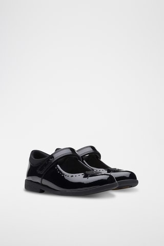 Babies en cuir verni Magic Step Bar - Noir