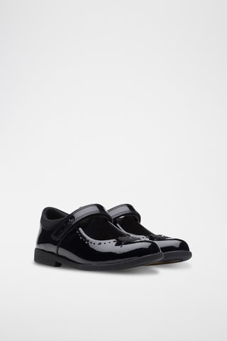Babies en cuir verni Magic Step Bar - Noir