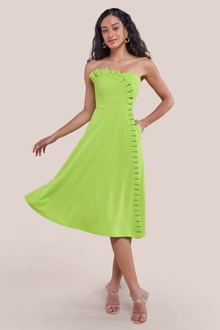 Robe bustier mi-longue - Vert citron