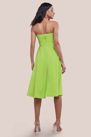 Robe bustier mi-longue - Vert citron