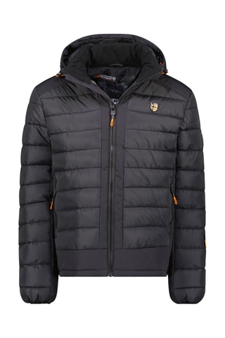 Doudoune à capuche - Noir et orange