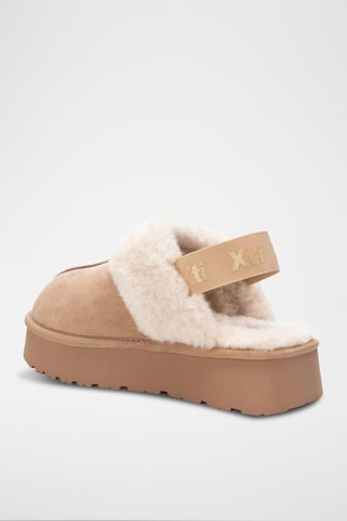 Sabots fourrés plateformes - Beige