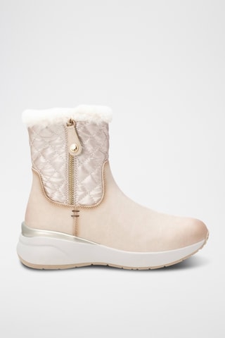 Gevoerde Enkellaarzen - Beige