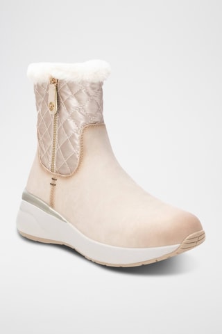 Gevoerde Enkellaarzen - Beige