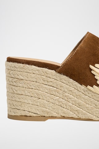 Mules compensées en nubuck Eleo - Marron