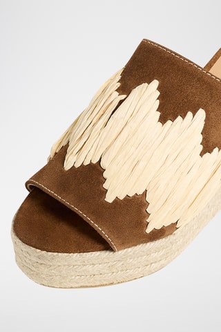 Mules compensées en nubuck Eleo - Marron