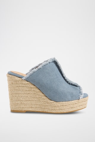 Mules compensées Fatima - Bleu