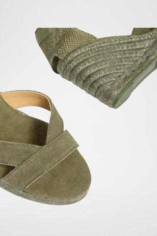 Espadrilles compensées en coton biologique Bailey - Vert kaki