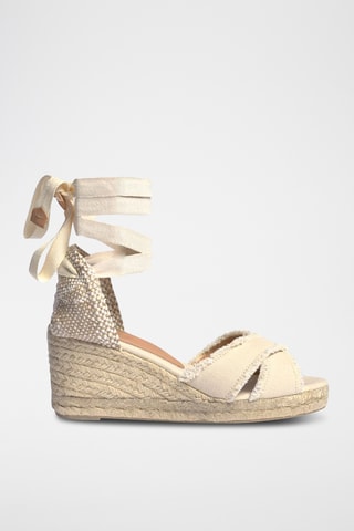 Espadrilles compensées en cuir Bluma - Ivoire