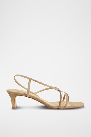 Sandales à talons en nubuck Leire - Beige