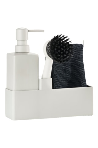 Suporte de utensílios para limpeza de loiça em silicone e cerâmica com pano - 4 peças