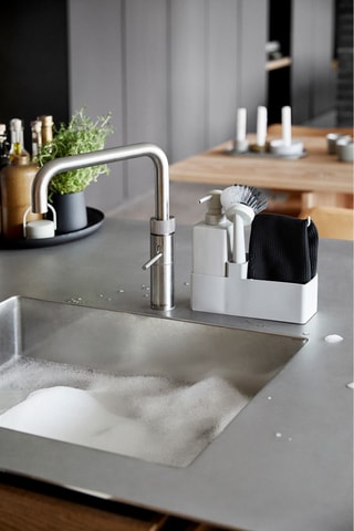 Suporte de utensílios para limpeza de loiça em silicone e cerâmica com pano - 4 peças