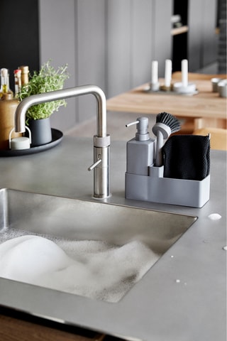 Suporte de utensílios para limpeza de loiça em silicone e cerâmica com pano - 4 peças