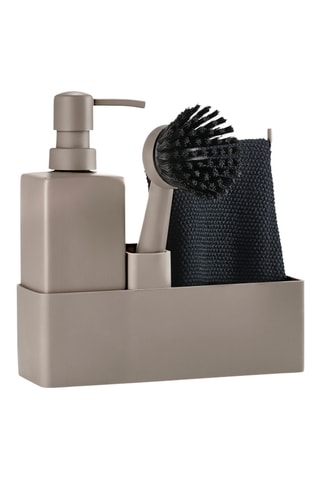 Suporte de utensílios para limpeza de loiça em silicone e cerâmica com pano - 4 peças