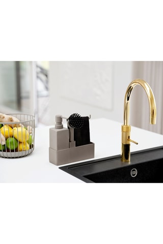 Suporte de utensílios para limpeza de loiça em silicone e cerâmica com pano - 4 peças