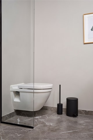 Caixote de lixo de pedal em aço inoxidável Solo - Preto - 3 l