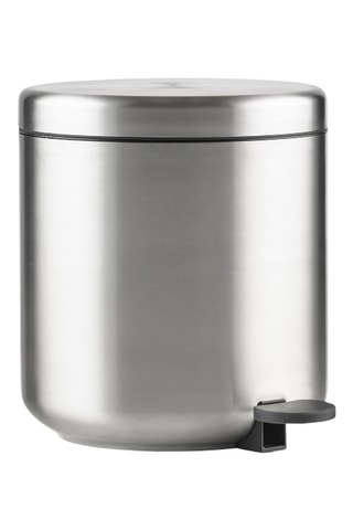 Caixote de lixo de pedal em aço inoxidável Ume - Prateado - 19,5 cm