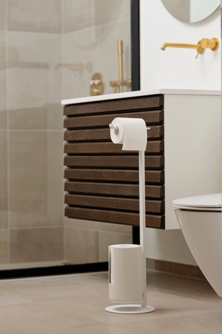 Suporte de papel higiénico autónomo Rim - 20 cm - Branco