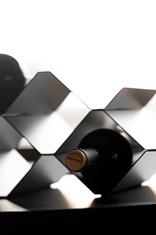 Suporte para garrafas de vinho em aço inoxidável Rocks - 9 garrafas - Preto