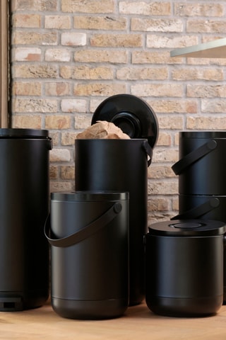 Caixote do lixo com pedal Circular - Preto - 30 l