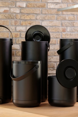 Caixote do lixo com pedal Circular - Preto - 30 l