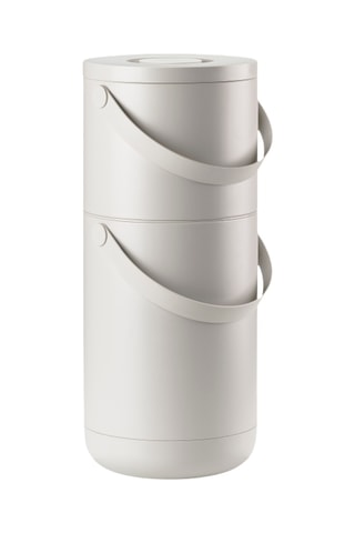 Caixote do lixo 2 em 1 Circular - Cinzento-claro - 22 + 12 l