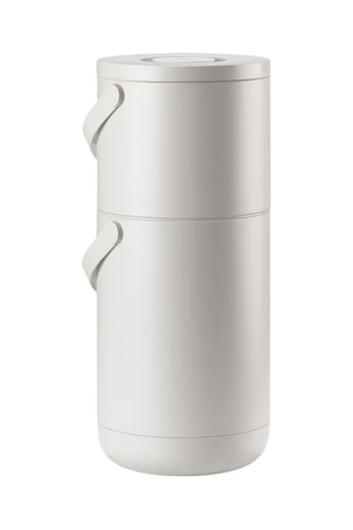 Caixote do lixo 2 em 1 Circular - Cinzento-claro - 22 + 12 l