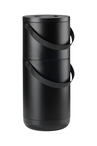 Caixote do lixo 2 em 1 Circular - Preto - 22 + 12 l