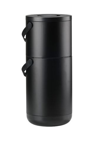 Caixote do lixo 2 em 1 Circular - Preto - 22 + 12 l