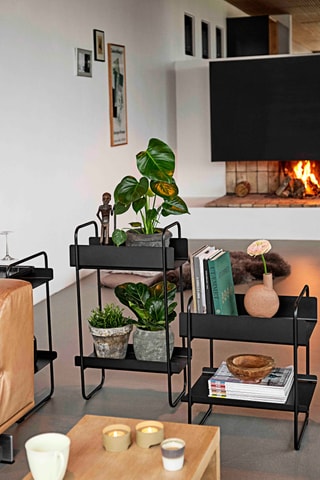 Consola A-Console em aço inoxidável - 77,7 x 48 cm - Preto