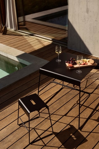 Table à café en acier inoxydable - 75 cm - Noir