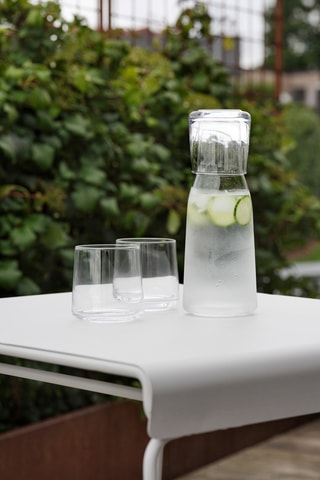 Table à café en acier inoxydable - 75 cm - Gris