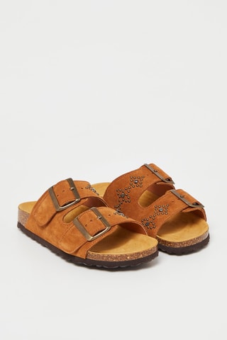 Mules en nubuck Noemie - Marron