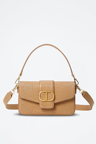 Sac porté épaule en cuir - Marron clair 